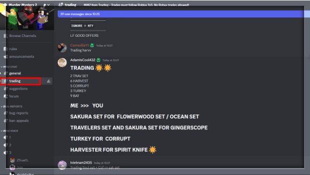 Discord MM2 trading