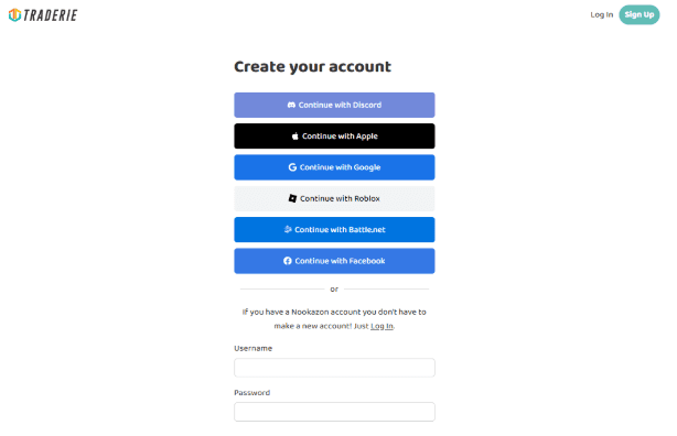 Traderie Login